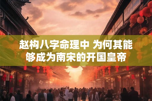 赵构八字命理中 为何其能够成为南宋的开国皇帝