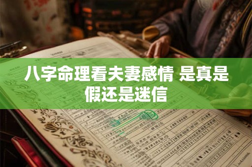八字命理看夫妻感情 是真是假还是迷信