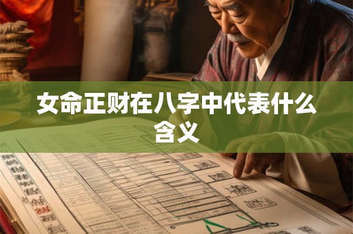 女命正财在八字中代表什么含义