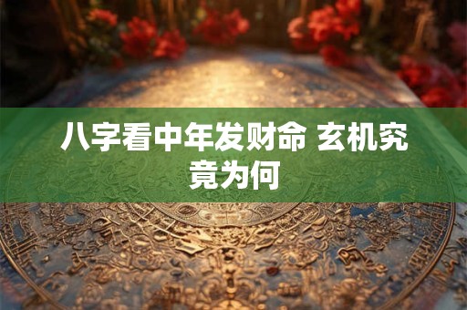 八字看中年发财命 玄机究竟为何