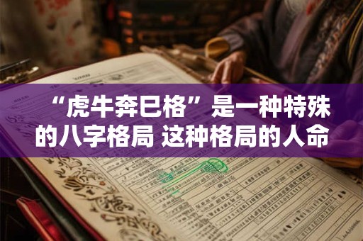 “虎牛奔巳格”是一种特殊的八字格局 这种格局的人命运如何呢