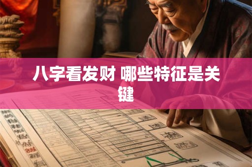 八字看发财 哪些特征是关键