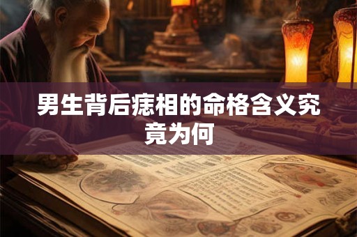 男生背后痣相的命格含义究竟为何