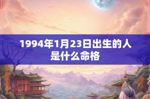 1994年1月23日出生的人是什么命格