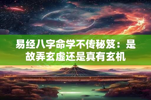 易经八字命学不传秘笈：是故弄玄虚还是真有玄机