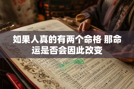 如果人真的有两个命格 那命运是否会因此改变
