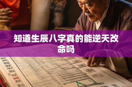 知道生辰八字真的能逆天改命吗