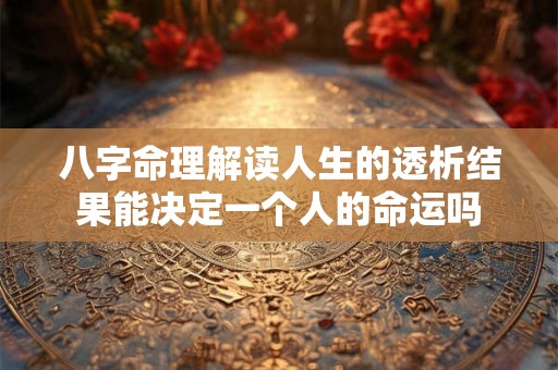 八字命理解读人生的透析结果能决定一个人的命运吗