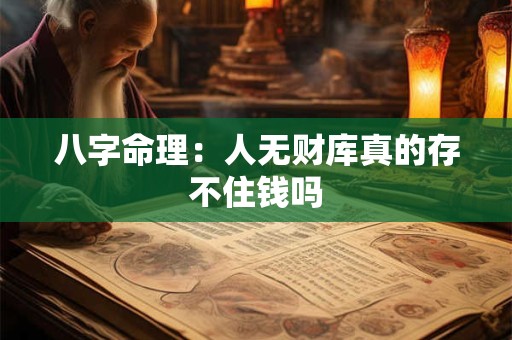 八字命理：人无财库真的存不住钱吗