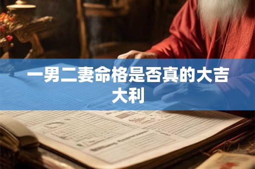 一男二妻命格是否真的大吉大利