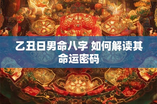 乙丑日男命八字 如何解读其命运密码
