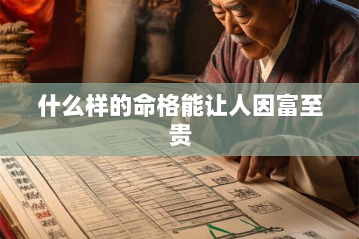什么样的命格能让人因富至贵