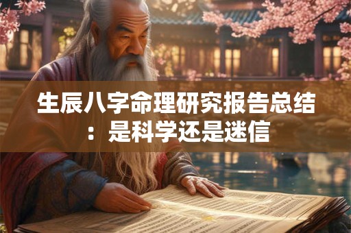 生辰八字命理研究报告总结：是科学还是迷信