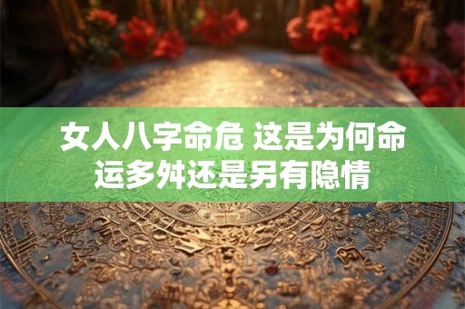 女人八字命危 这是为何命运多舛还是另有隐情
