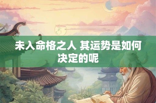 未入命格之人 其运势是如何决定的呢