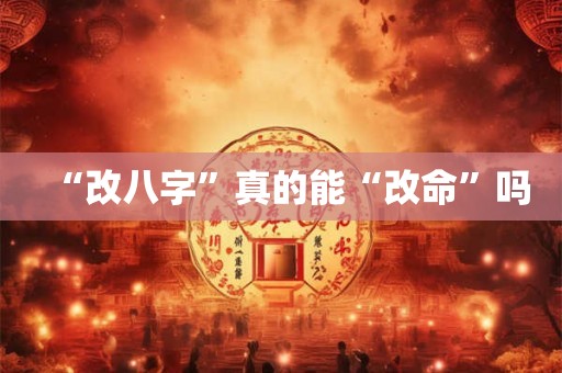 “改八字”真的能“改命”吗
