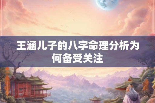 王涵儿子的八字命理分析为何备受关注