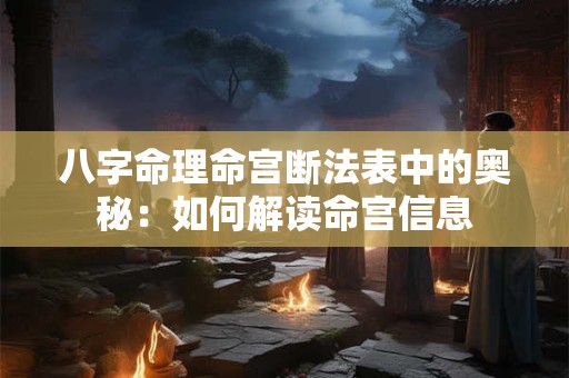 八字命理命宫断法表中的奥秘：如何解读命宫信息