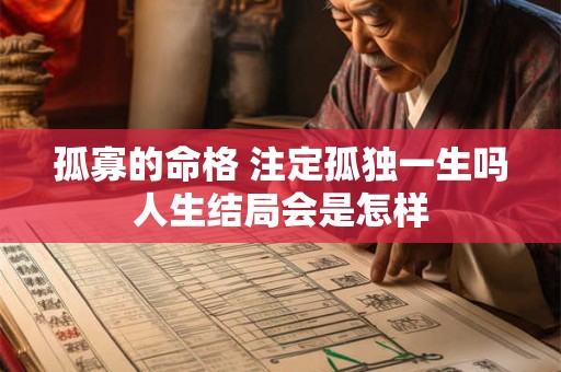孤寡的命格 注定孤独一生吗人生结局会是怎样