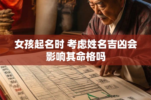 女孩起名时 考虑姓名吉凶会影响其命格吗