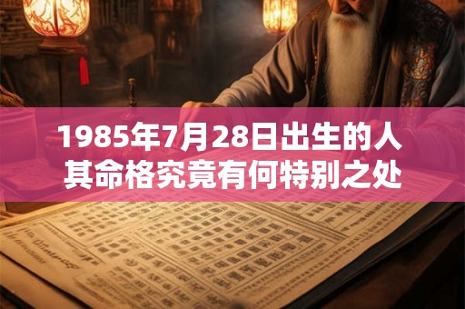 1985年7月28日出生的人 其命格究竟有何特别之处