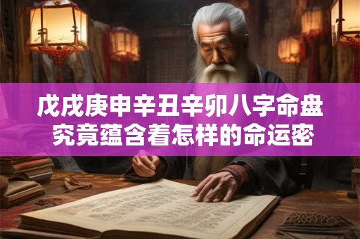 戊戌庚申辛丑辛卯八字命盘 究竟蕴含着怎样的命运密码