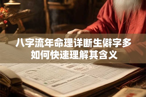 八字流年命理详断生僻字多 如何快速理解其含义