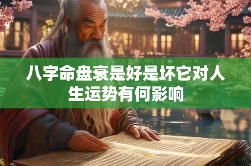 八字命盘衰是好是坏它对人生运势有何影响