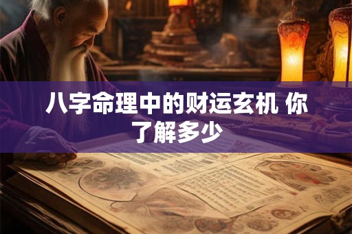 八字命理中的财运玄机 你了解多少