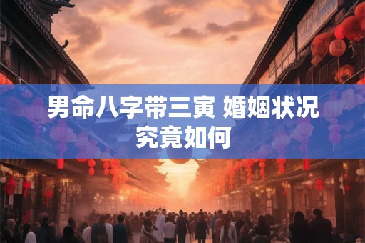 男命八字带三寅 婚姻状况究竟如何