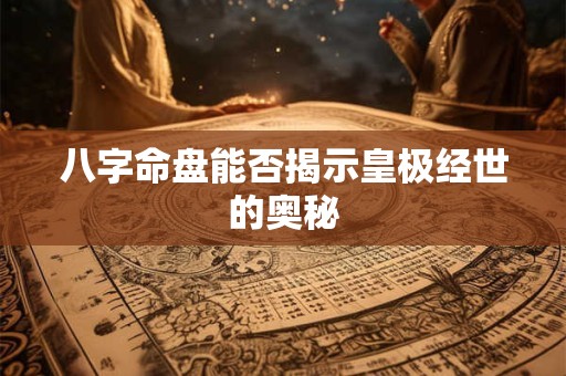 八字命盘能否揭示皇极经世的奥秘