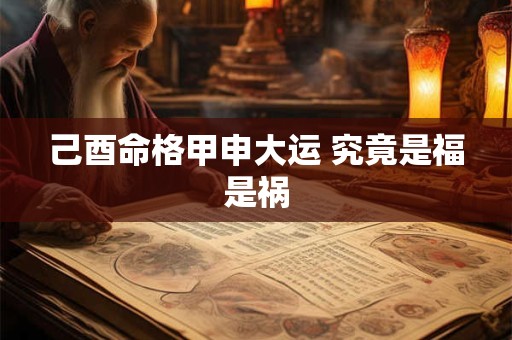 己酉命格甲申大运 究竟是福是祸
