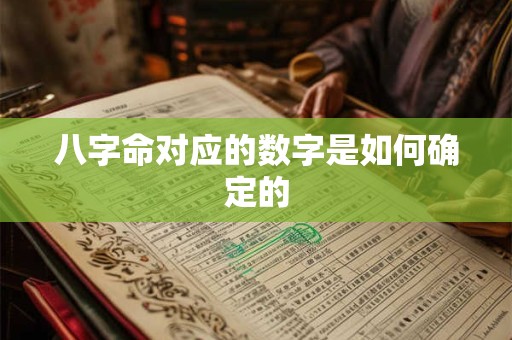 八字命对应的数字是如何确定的