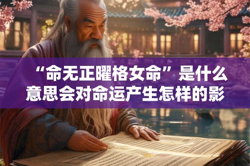 “命无正曜格女命”是什么意思会对命运产生怎样的影响