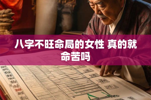 八字不旺命局的女性 真的就命苦吗