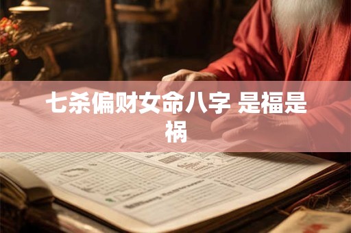 七杀偏财女命八字 是福是祸