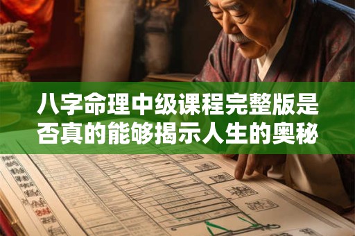 八字命理中级课程完整版是否真的能够揭示人生的奥秘