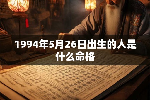 1994年5月26日出生的人是什么命格