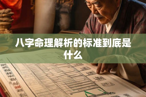 八字命理解析的标准到底是什么