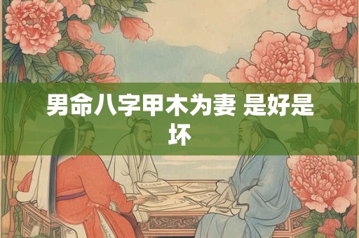 男命八字甲木为妻 是好是坏