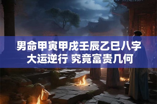 男命甲寅甲戌壬辰乙巳八字 大运逆行 究竟富贵几何