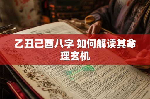 乙丑己酉八字 如何解读其命理玄机