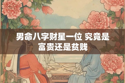 男命八字财星一位 究竟是富贵还是贫贱