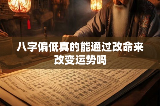 八字偏低真的能通过改命来改变运势吗