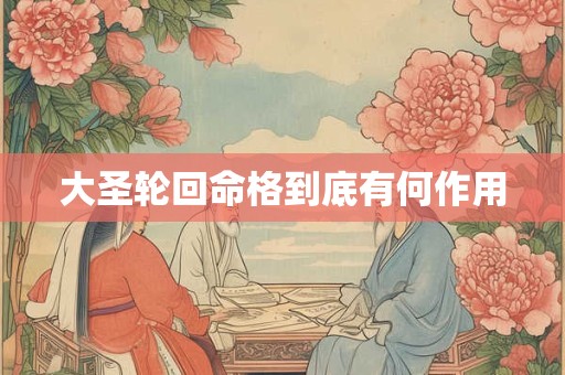 大圣轮回命格到底有何作用