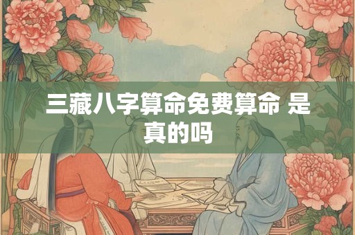 三藏八字算命免费算命 是真的吗