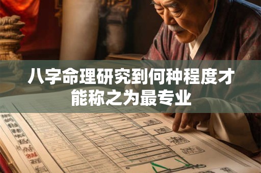 八字命理研究到何种程度才能称之为最专业