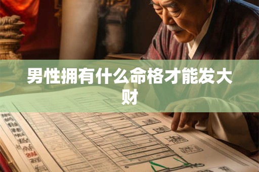 男性拥有什么命格才能发大财