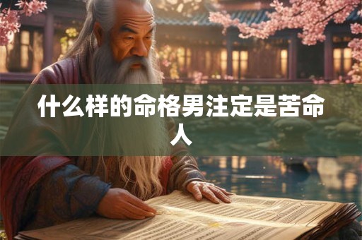 什么样的命格男注定是苦命人