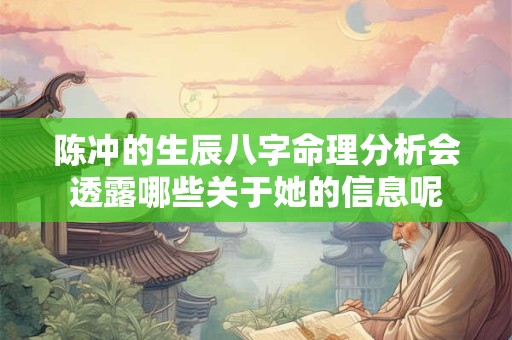 陈冲的生辰八字命理分析会透露哪些关于她的信息呢